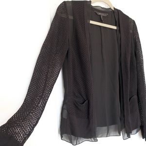 BCBG MAXAZRIA Black Cardigan w/ lots of textures